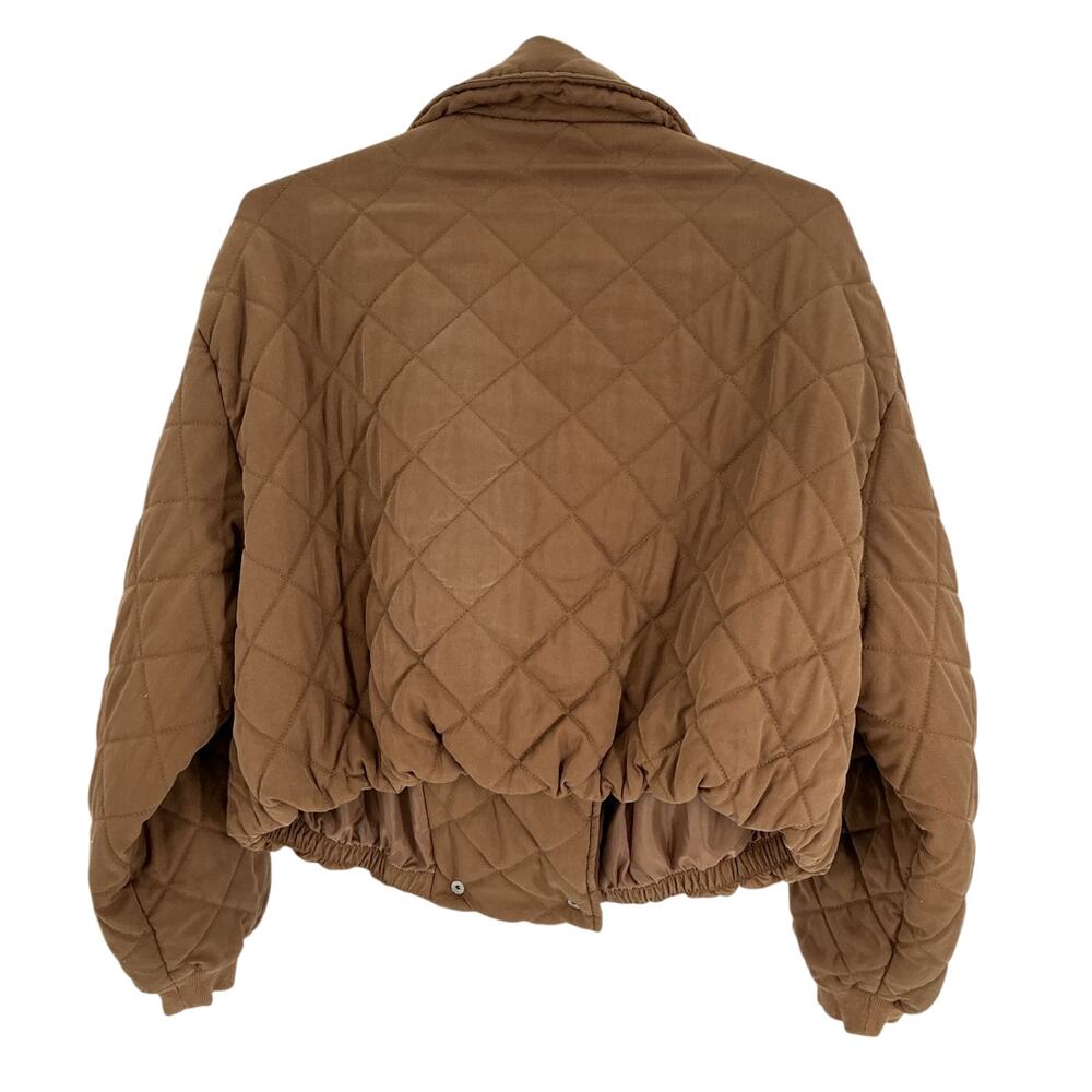 Blank Nyc Quilted Brown Shawl Collar Puffer Jacket Size M - Picture 3 of 4